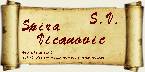 Spira Vicanović vizit kartica